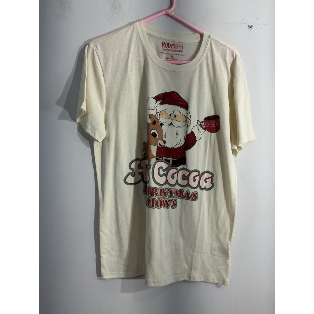 Adult Unisex Character Arts T Shirt XL Short Sleeve Cre Neck Rudolph Rheindeer